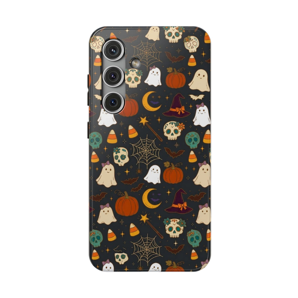 Ghosts, Pumpkins & Skulls Pattern - Impact Resistant Phone Case