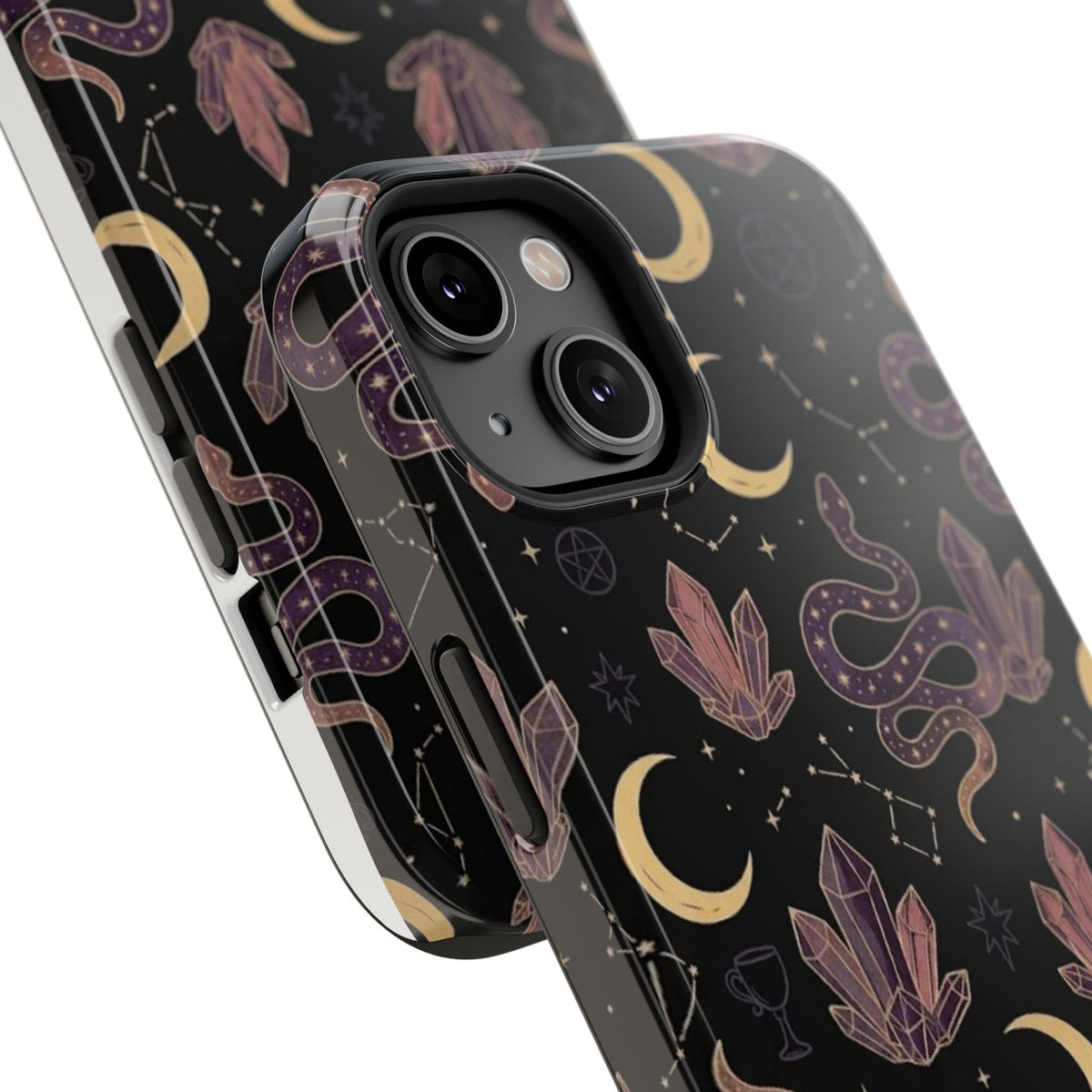 Mystic Moon & Crystal Phone Case — Impact-Resistant Protective Cover