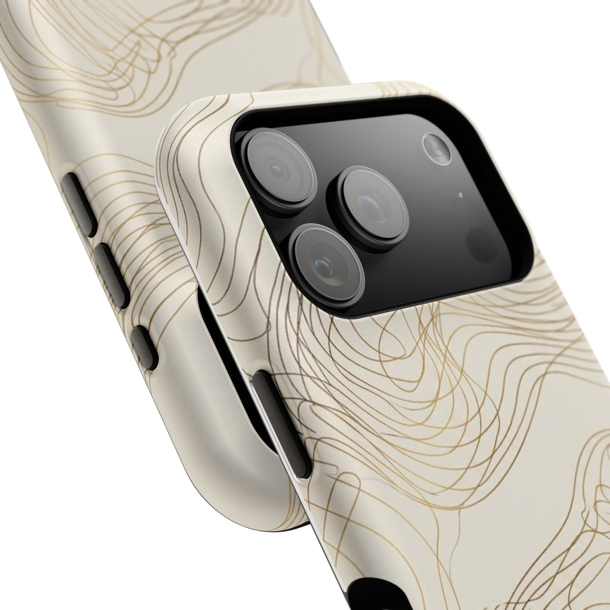 Neutral Gold Wave Pattern - Impact-Resistant Phone Case