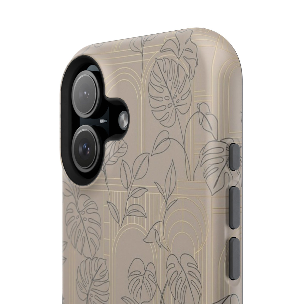 Neutral Leaf Pattern - Impact Resistant Phone Case