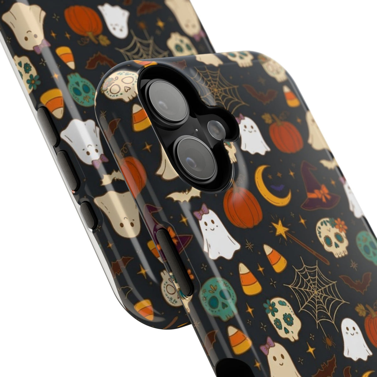 Ghosts, Pumpkins & Skulls Pattern - Impact Resistant Phone Case