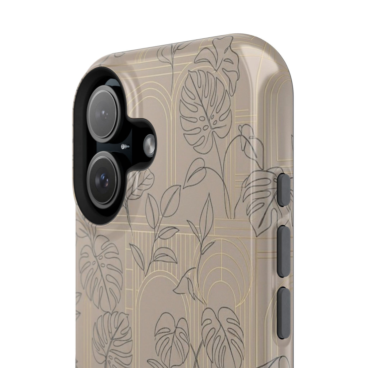 Neutral Leaf Pattern - Impact Resistant Phone Case