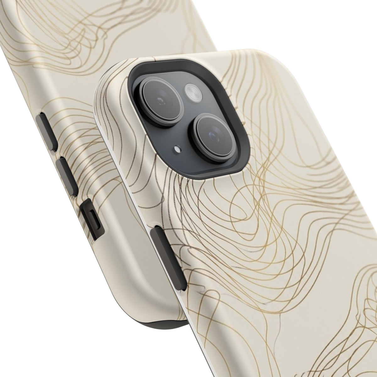 Neutral Gold Wave Pattern - Impact-Resistant Phone Case