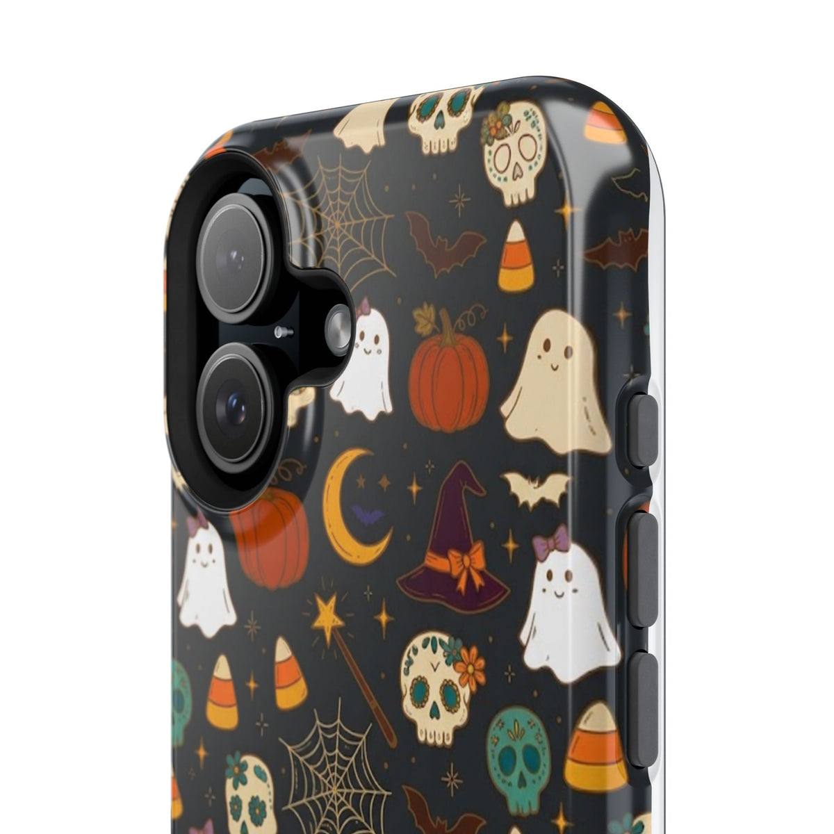 Ghosts, Pumpkins & Skulls Pattern - Impact Resistant Phone Case