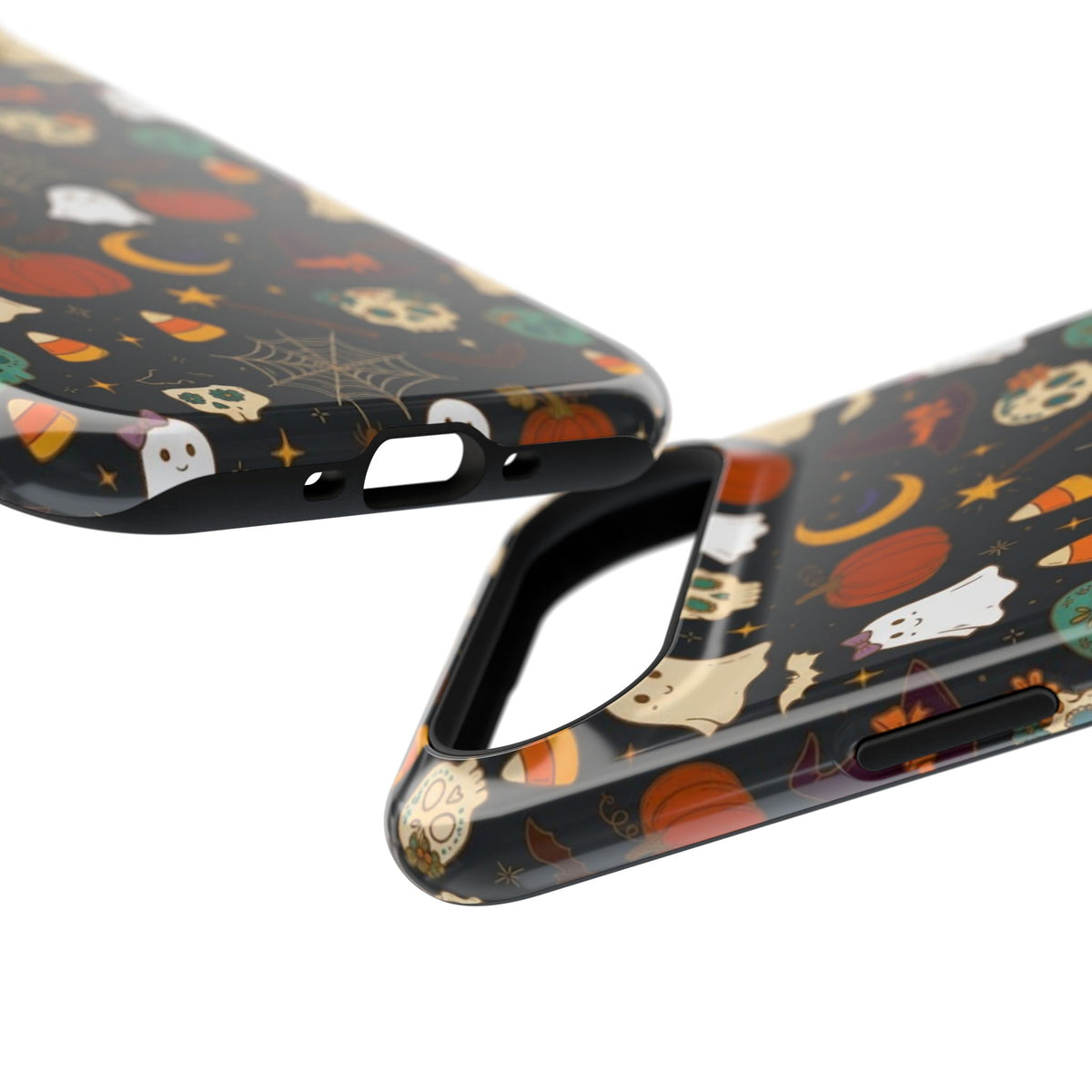 Ghosts, Pumpkins & Skulls Pattern - Impact Resistant Phone Case