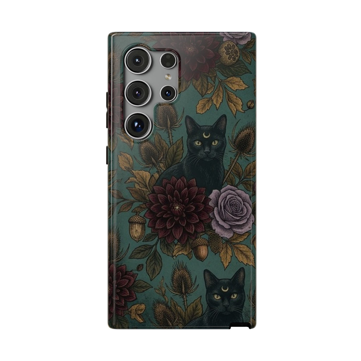 Botanical Black Cat - Impact Resistant Phone Case