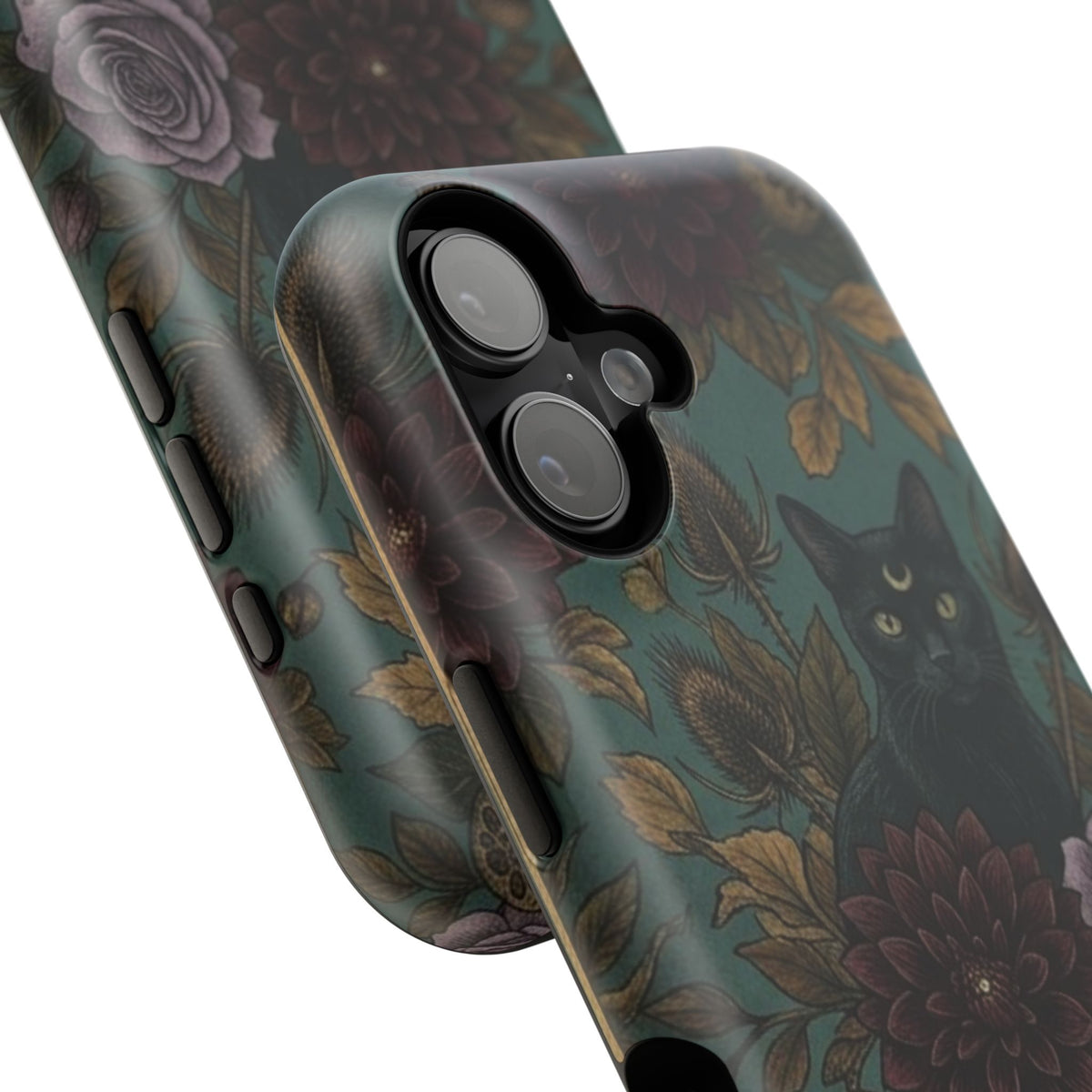 Botanical Black Cat - Impact Resistant Phone Case