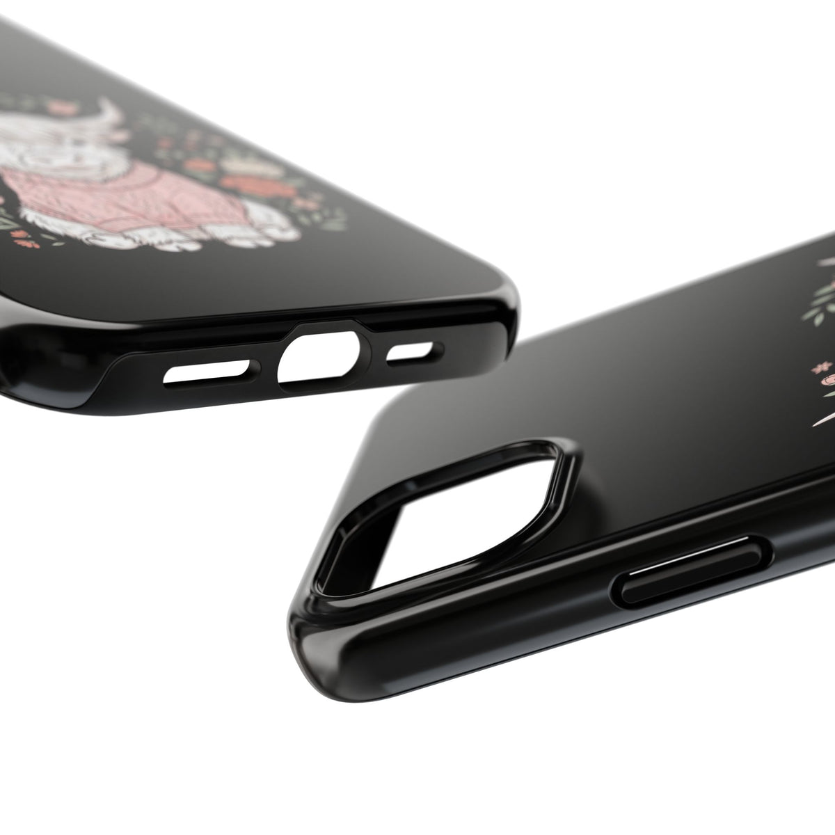 Highland Cow Floral Tough Phone Case