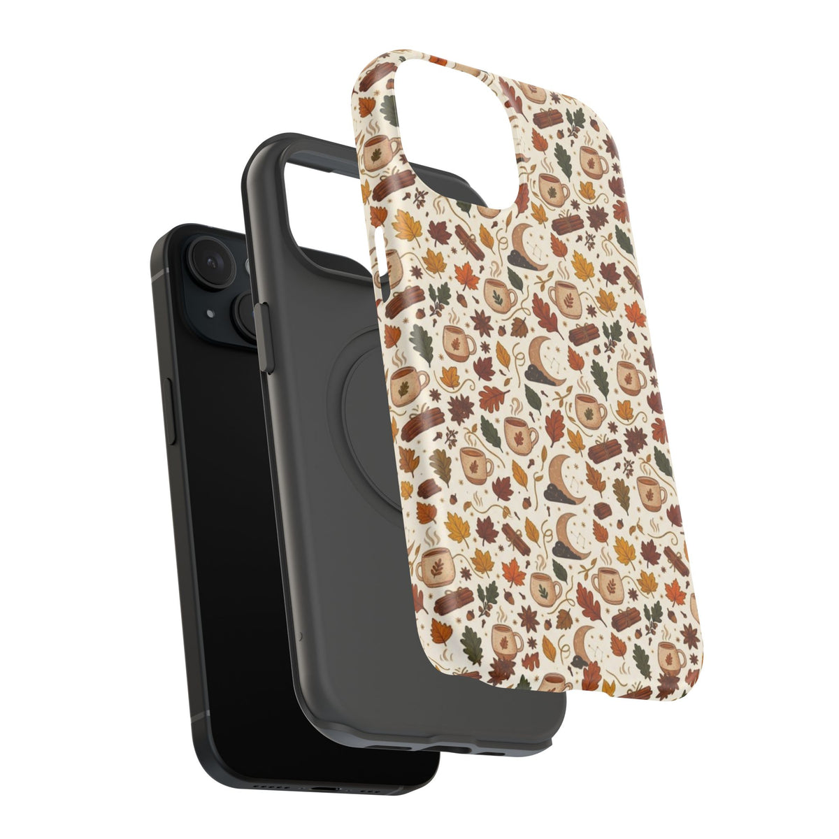 Autumn Woodland Phone Case — Fall Leaves & Fox Pattern Impact-Resistant Case