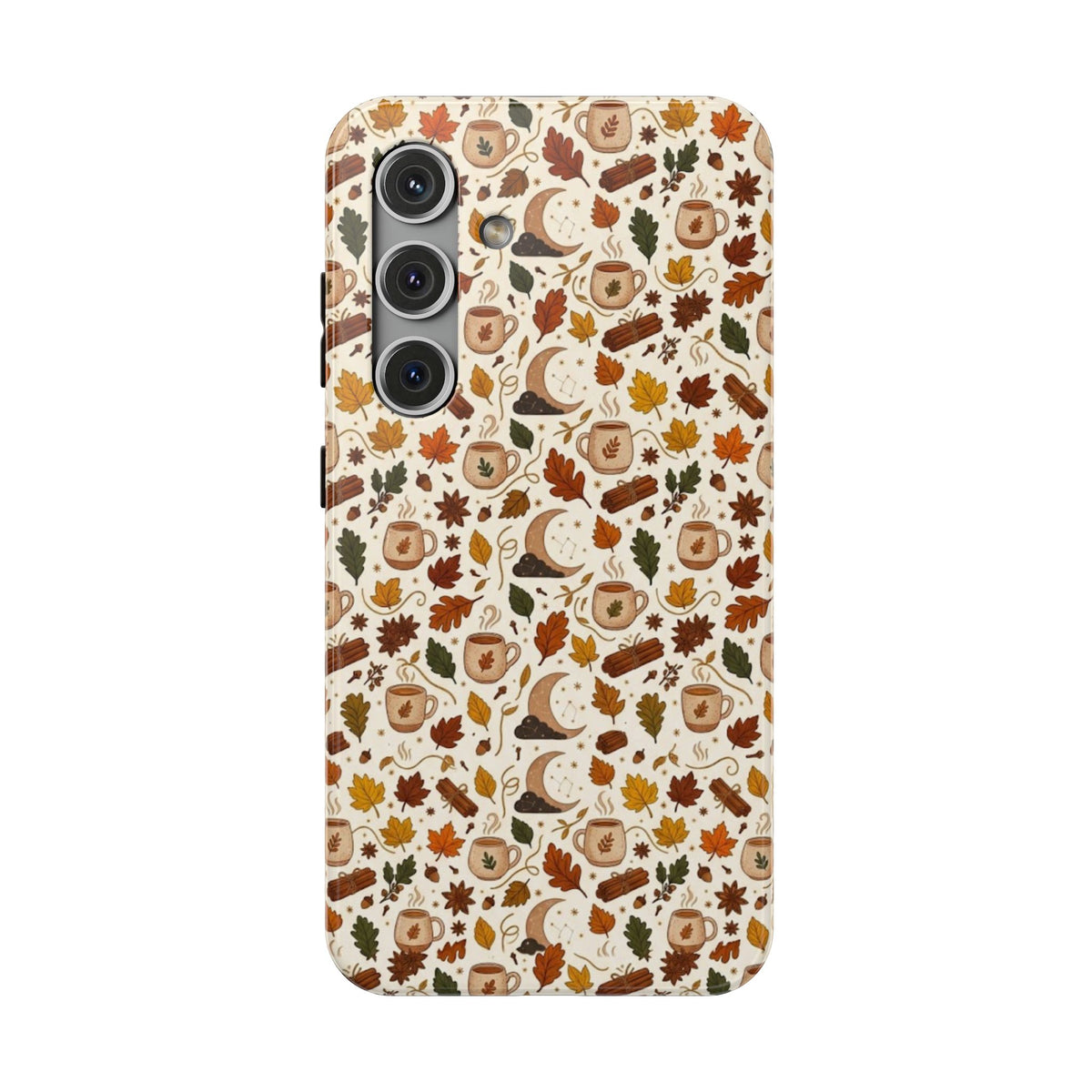 Autumn Woodland Phone Case — Fall Leaves & Fox Pattern Impact-Resistant Case