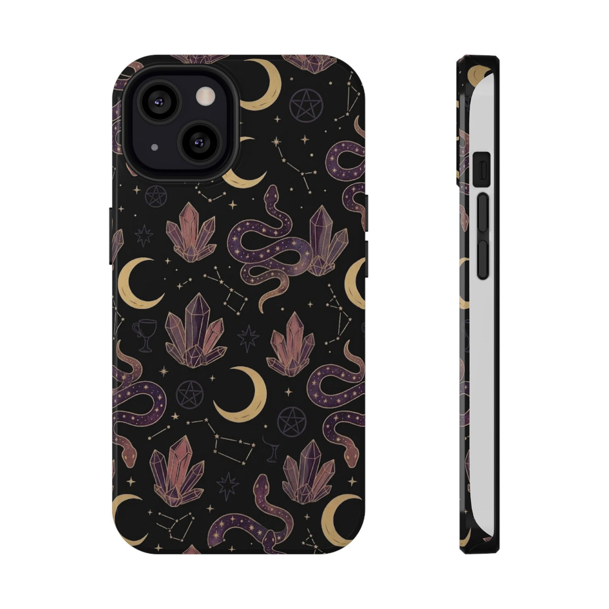 Mystic Moon & Crystal Phone Case — Impact-Resistant Protective Cover
