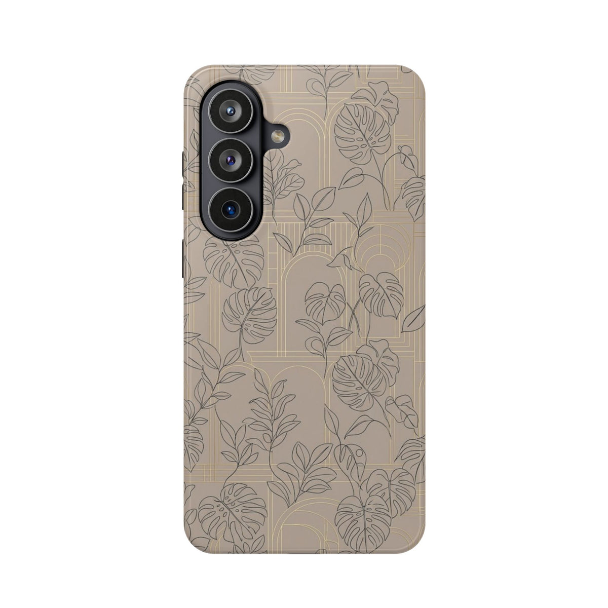 Neutral Leaf Pattern - Impact Resistant Phone Case