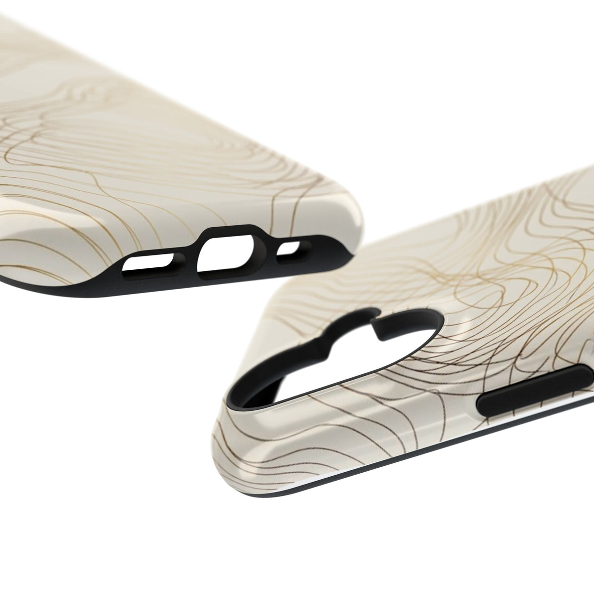 Neutral Gold Wave Pattern - Impact-Resistant Phone Case
