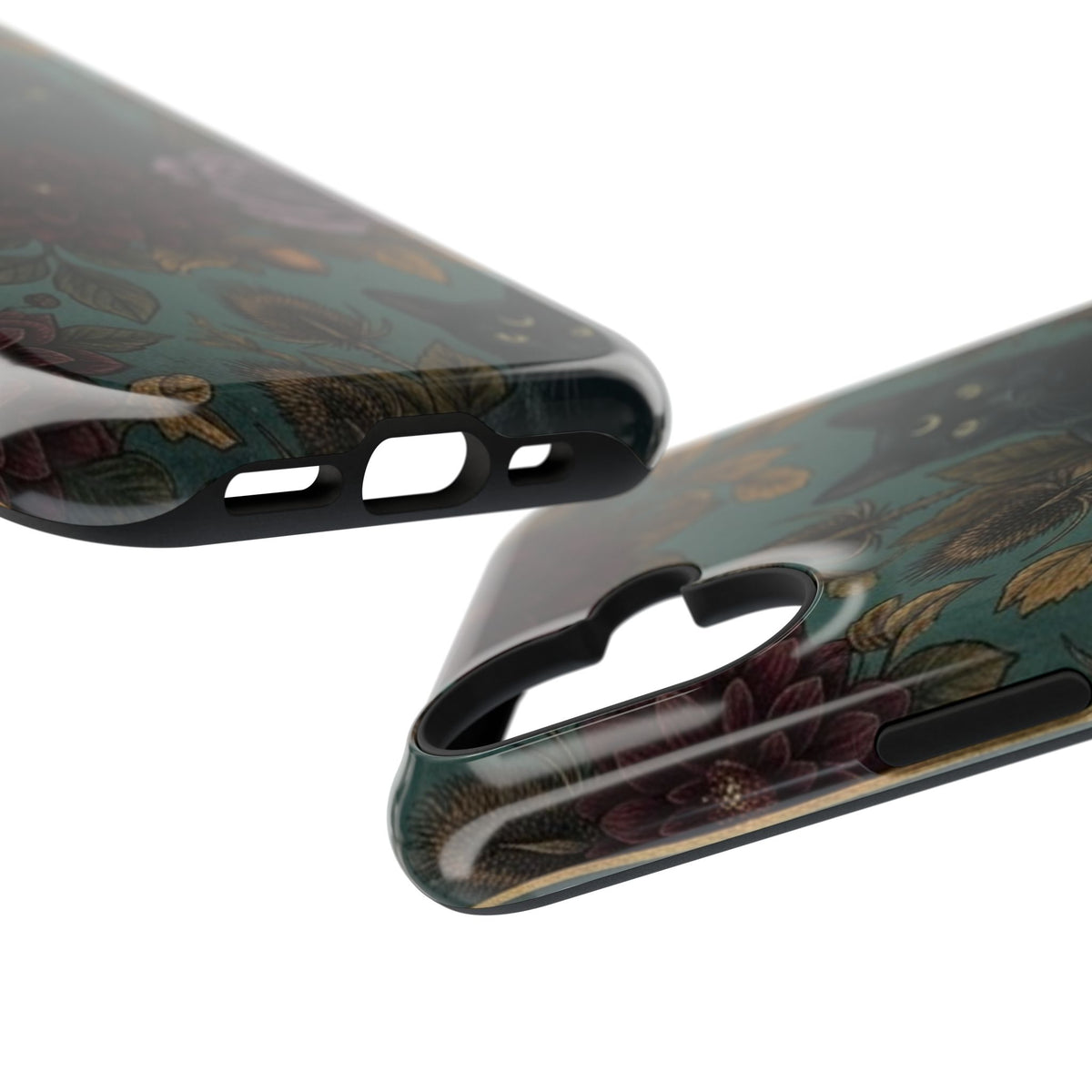 Botanical Black Cat - Impact Resistant Phone Case