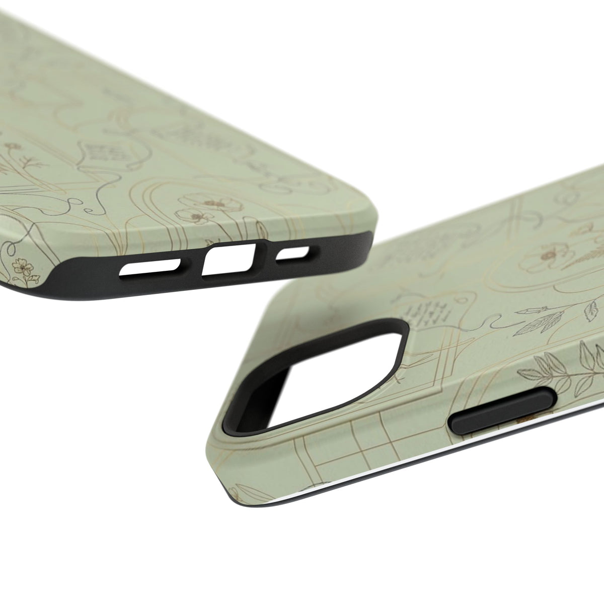 Vintage Botanical Script Design - Impact Resistant Phone Case