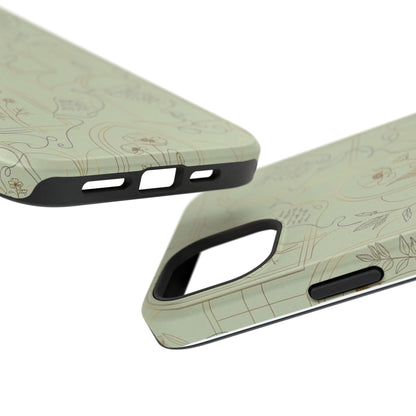 Vintage Botanical Script Design - Impact Resistant Phone Case