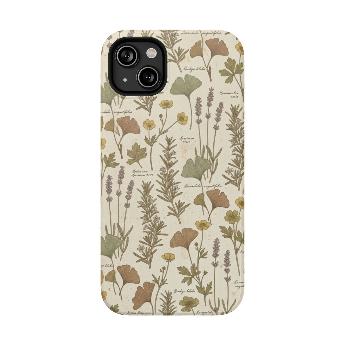 Vintage Herb Floral Pattern - Impact Resistant Phone Case