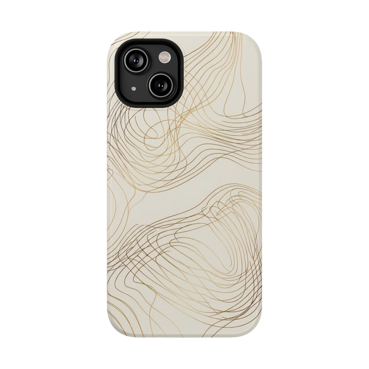 Neutral Gold Wave Pattern - Impact-Resistant Phone Case