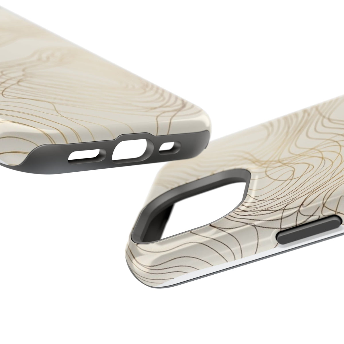 Neutral Gold Wave Pattern - Impact-Resistant Phone Case