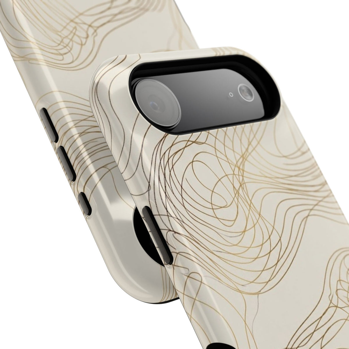 Neutral Gold Wave Pattern - Impact-Resistant Phone Case