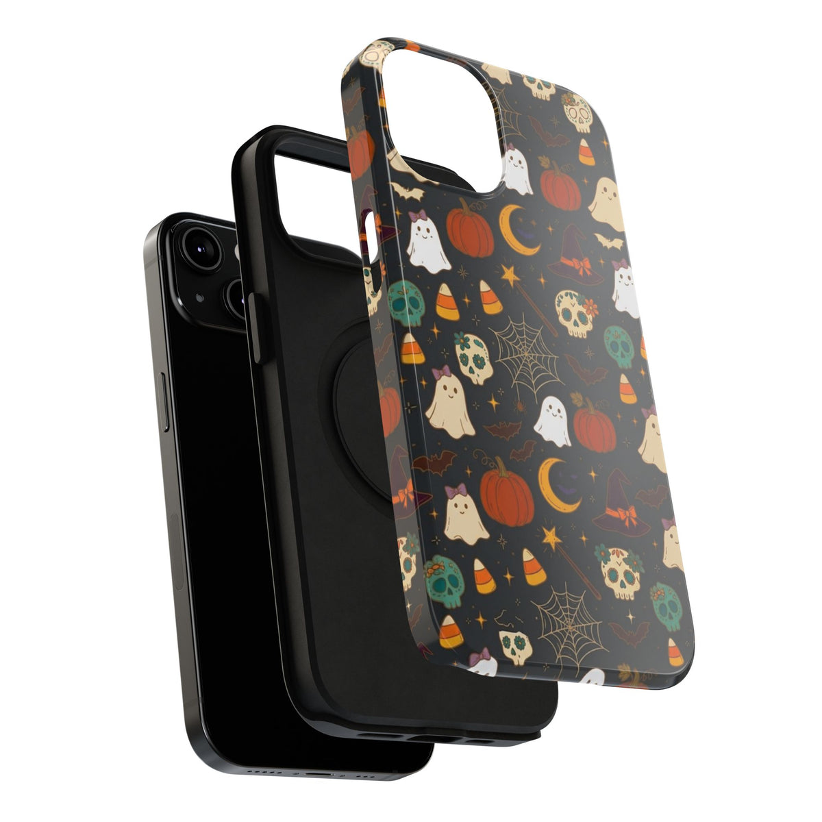 Ghosts, Pumpkins & Skulls Pattern - Impact Resistant Phone Case