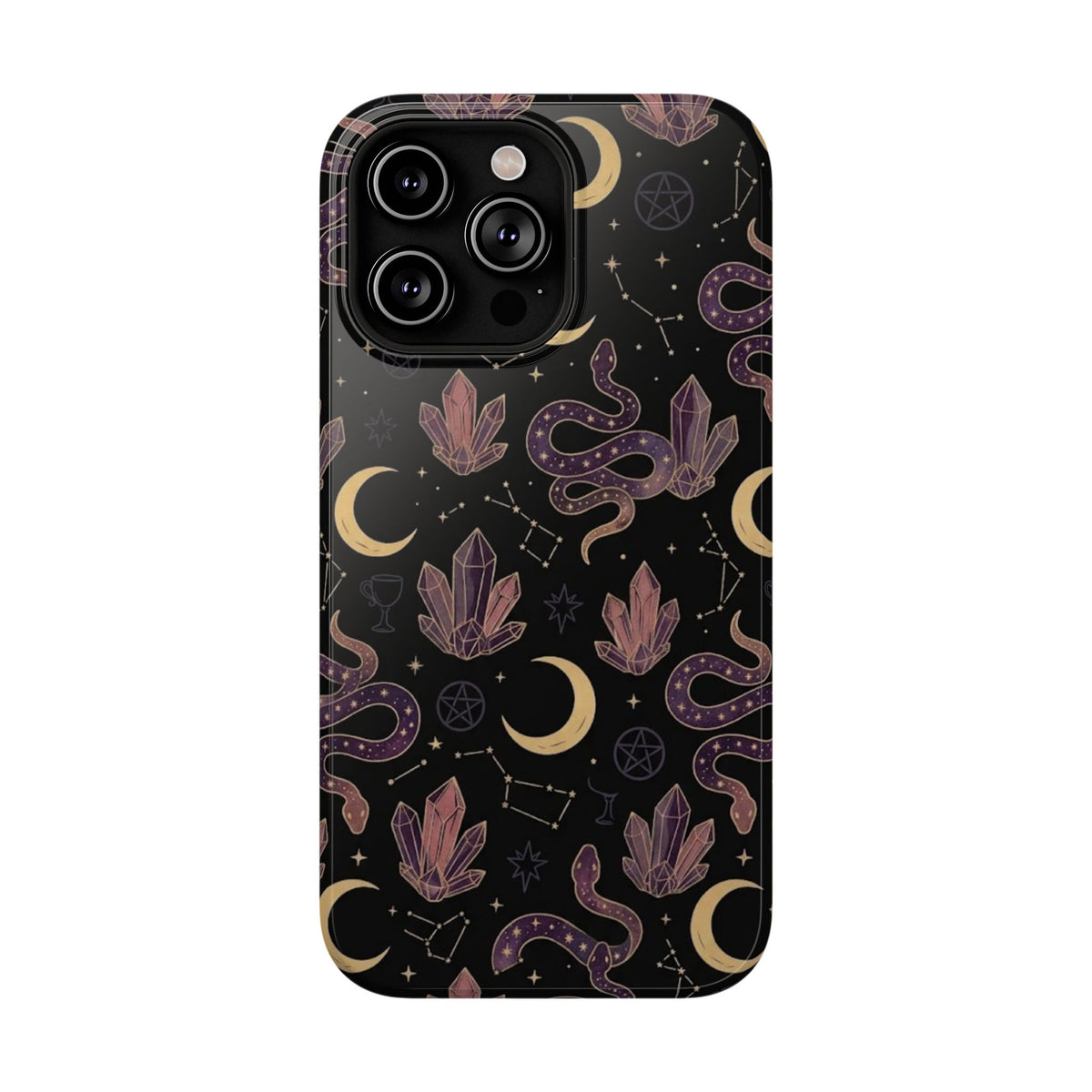 Mystic Moon & Crystal Phone Case — Impact-Resistant Protective Cover