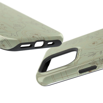 Vintage Botanical Script Design - Impact Resistant Phone Case