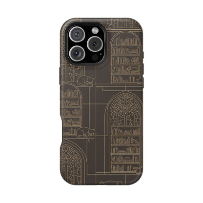 Cat Library Bookshelf Phone Case