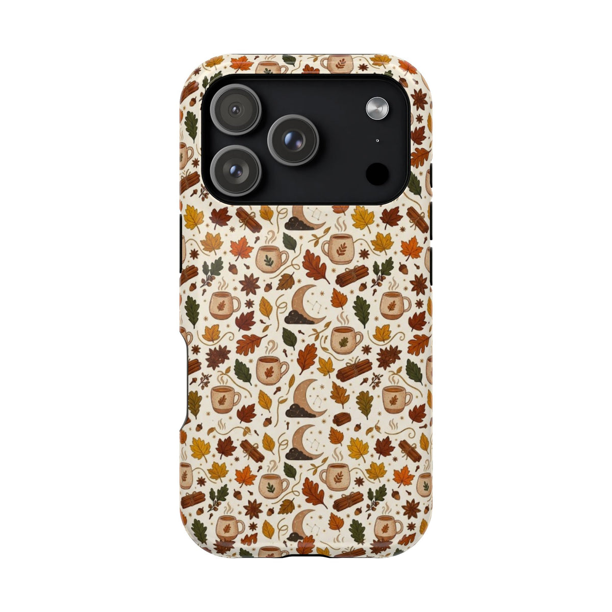 Autumn Woodland Phone Case — Fall Leaves & Fox Pattern Impact-Resistant Case
