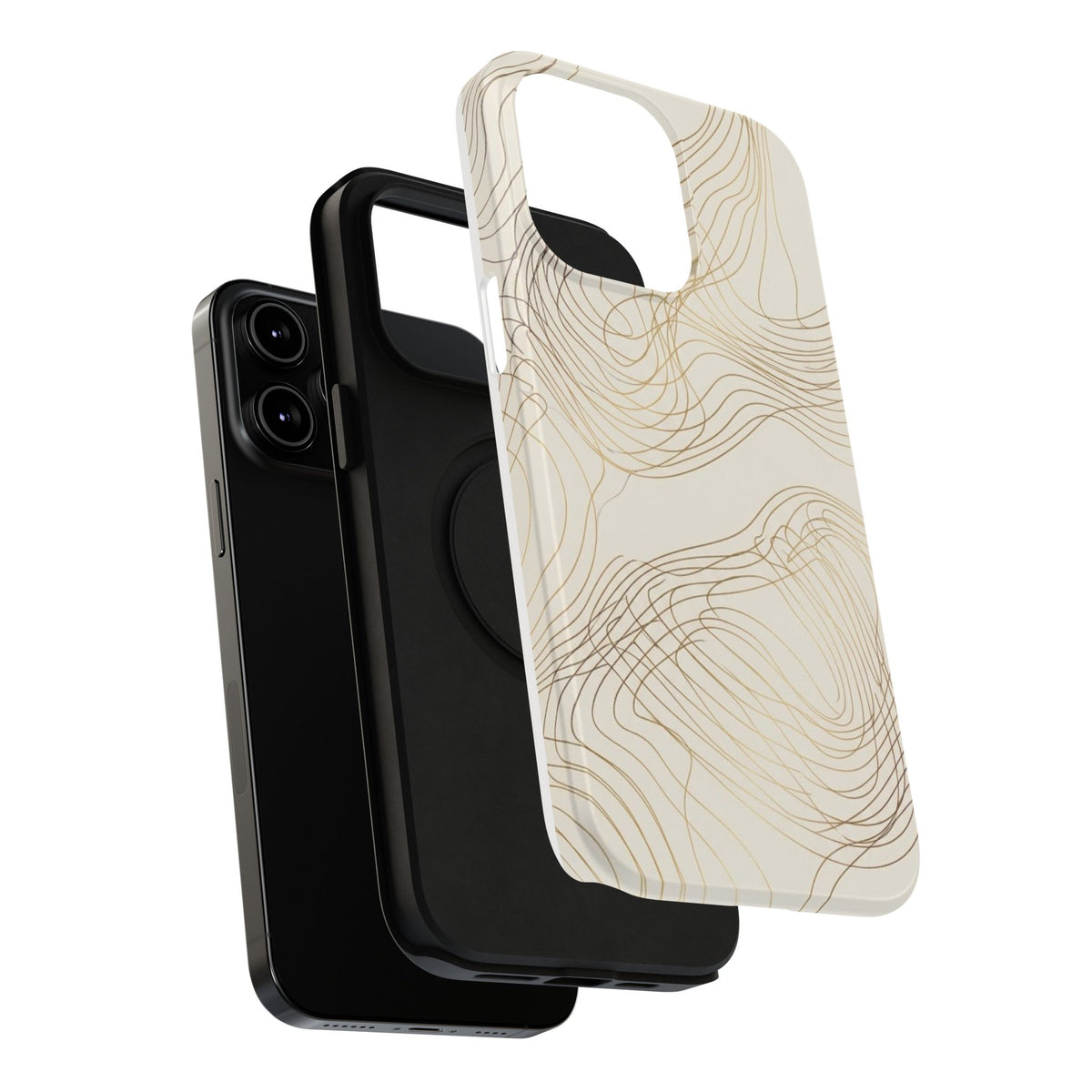 Neutral Gold Wave Pattern - Impact-Resistant Phone Case
