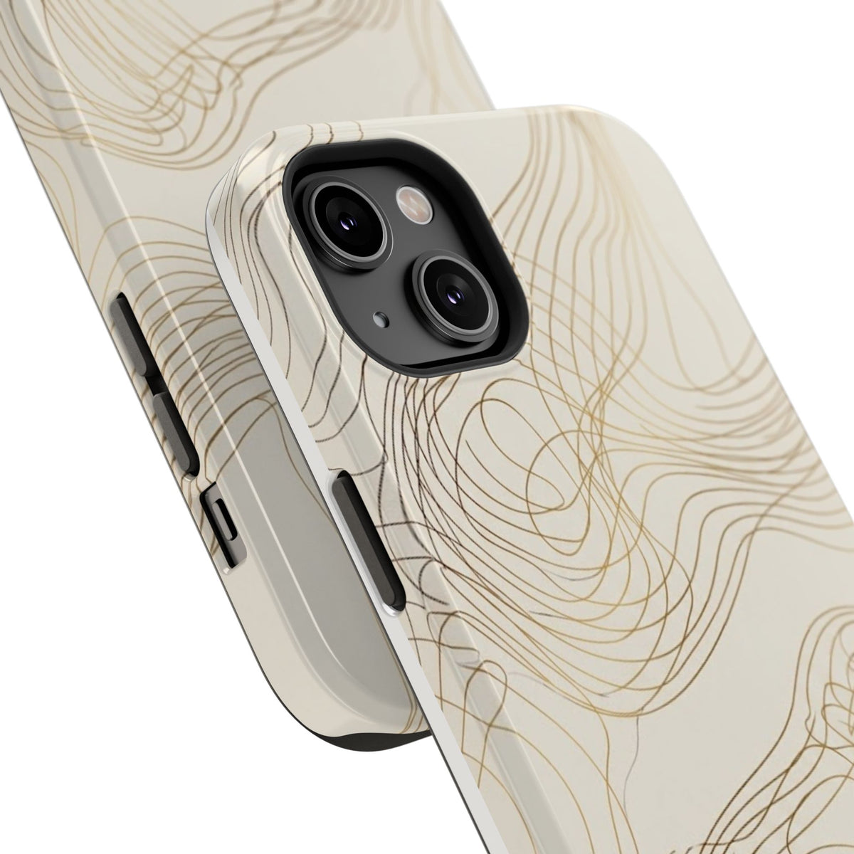 Neutral Gold Wave Pattern - Impact-Resistant Phone Case