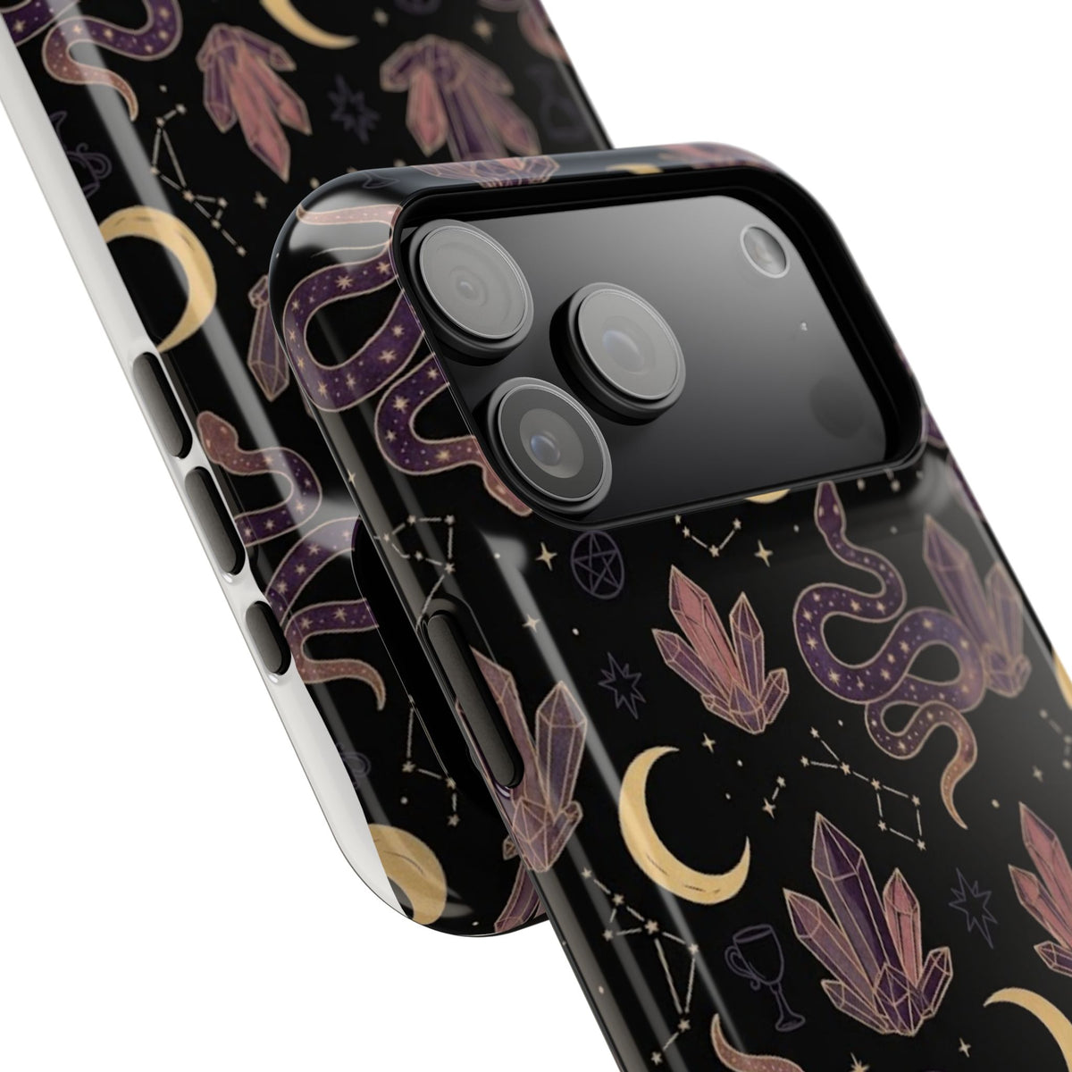 Mystic Moon & Crystal Phone Case — Impact-Resistant Protective Cover