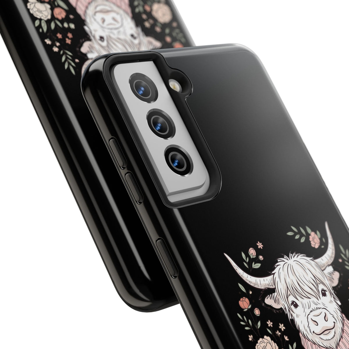 Highland Cow Floral Tough Phone Case