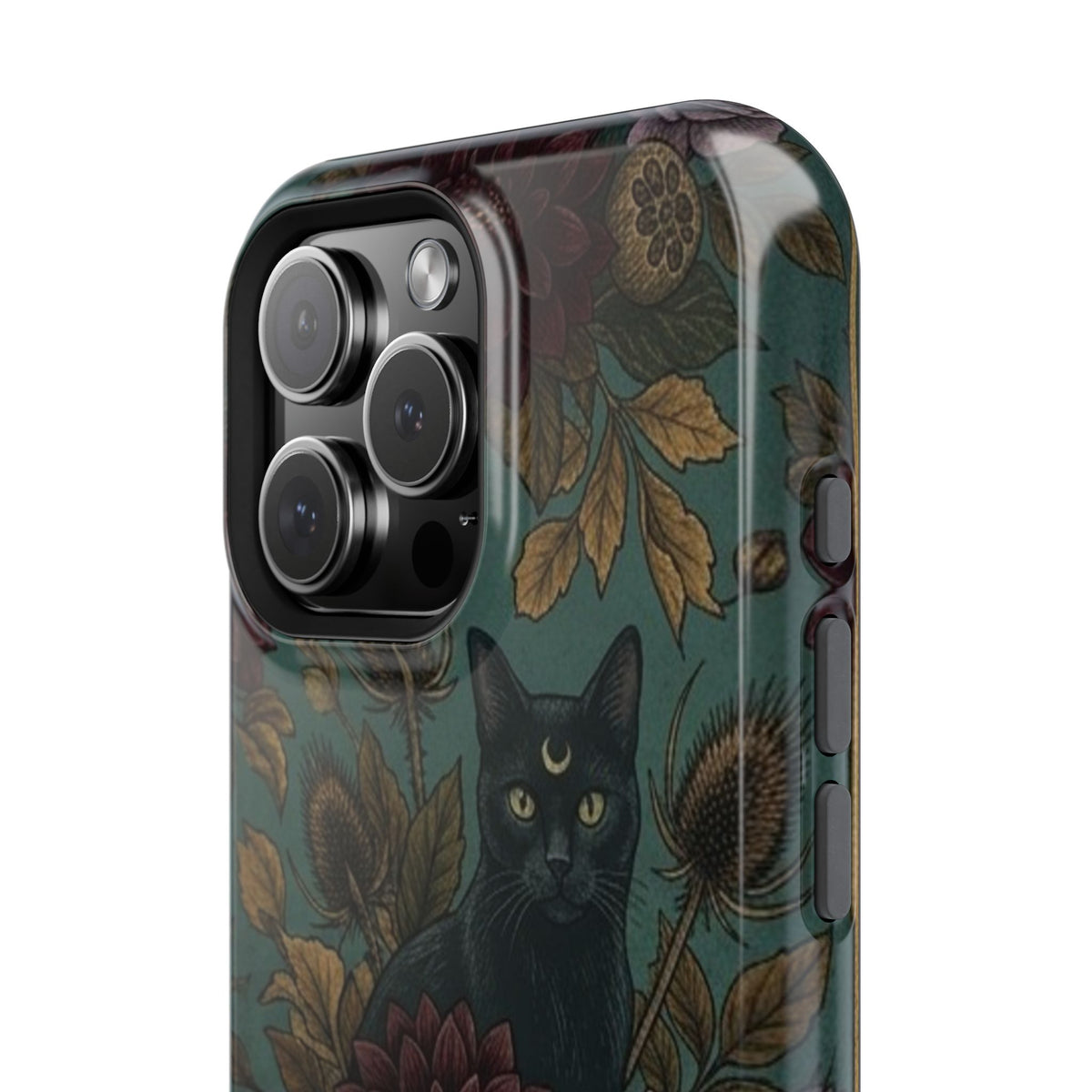 Botanical Black Cat - Impact Resistant Phone Case