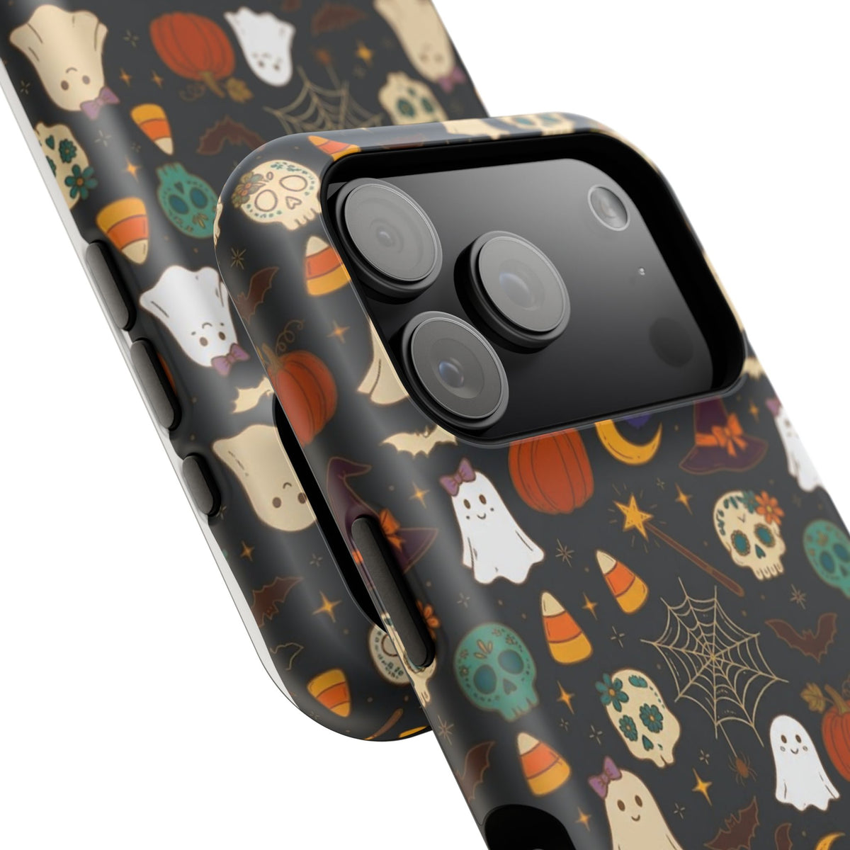Ghosts, Pumpkins & Skulls Pattern - Impact Resistant Phone Case