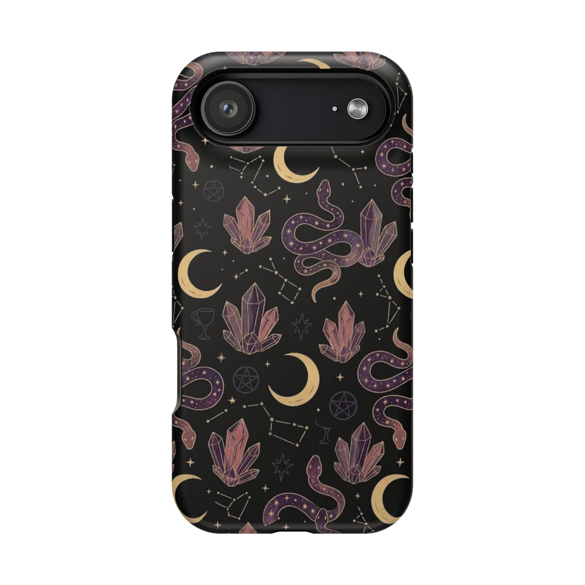 Mystic Moon & Crystal Phone Case — Impact-Resistant Protective Cover