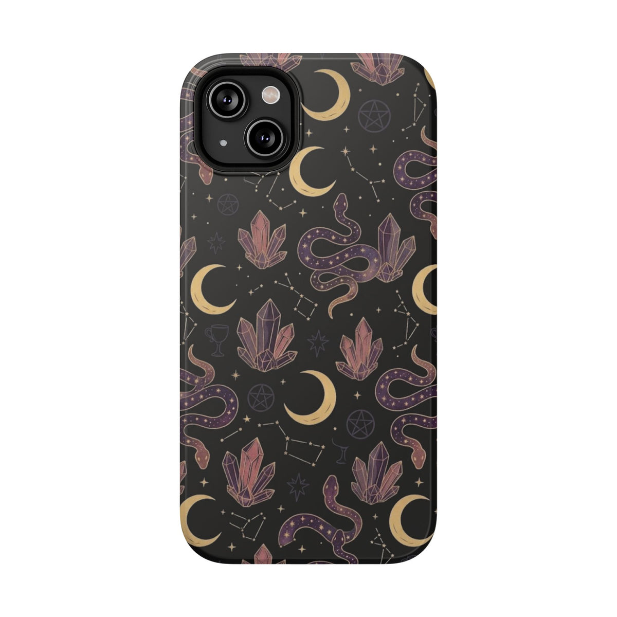 Mystic Moon & Crystal Phone Case — Impact-Resistant Protective Cover