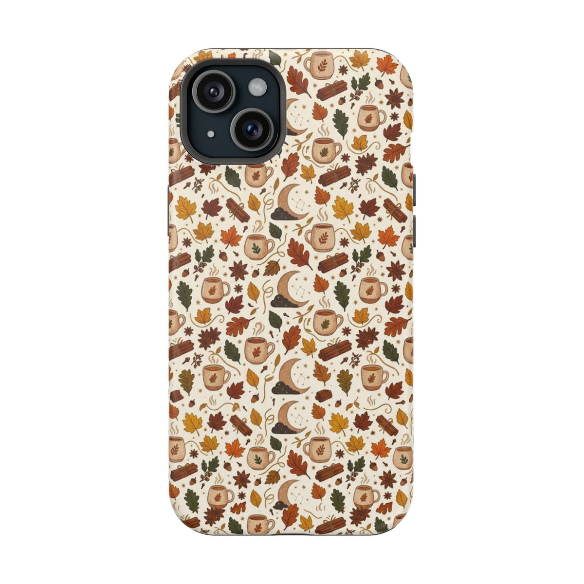 Autumn Woodland Phone Case — Fall Leaves & Fox Pattern Impact-Resistant Case