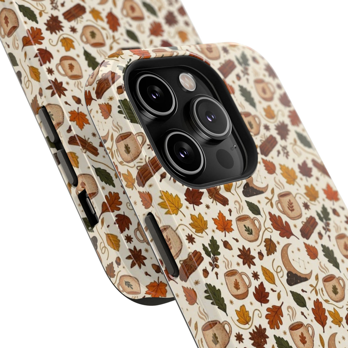 Autumn Woodland Phone Case — Fall Leaves & Fox Pattern Impact-Resistant Case