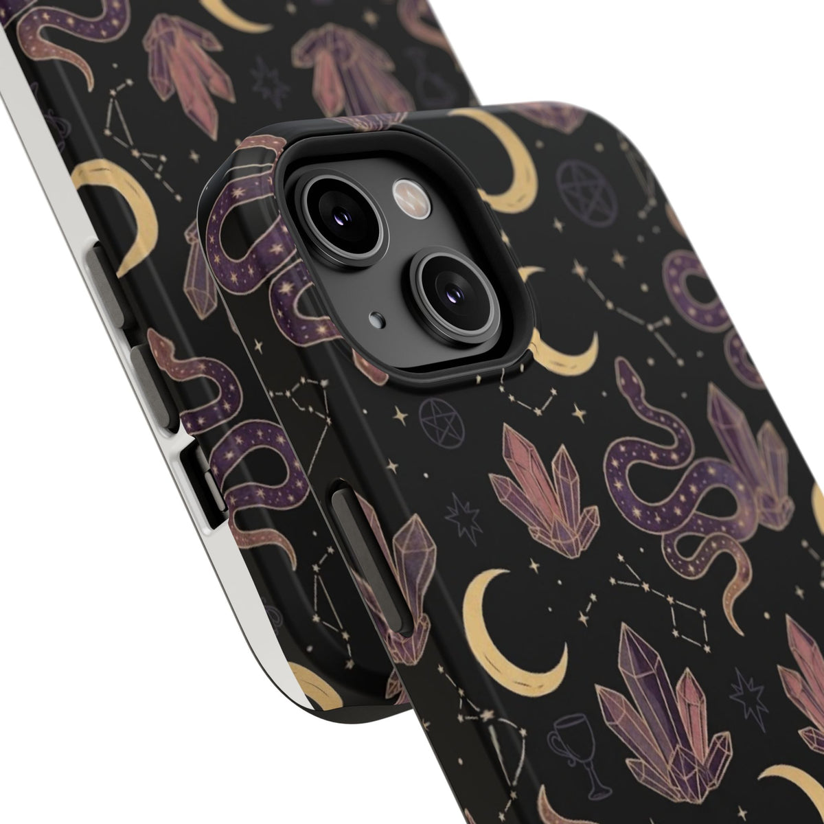 Mystic Moon & Crystal Phone Case — Impact-Resistant Protective Cover
