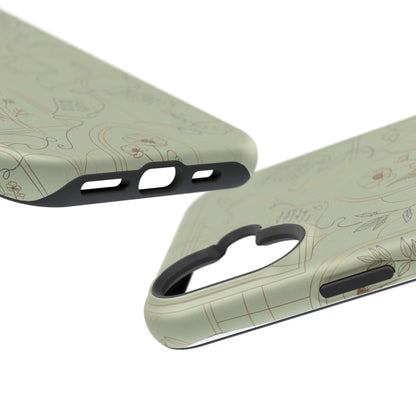 Vintage Botanical Script Design - Impact Resistant Phone Case
