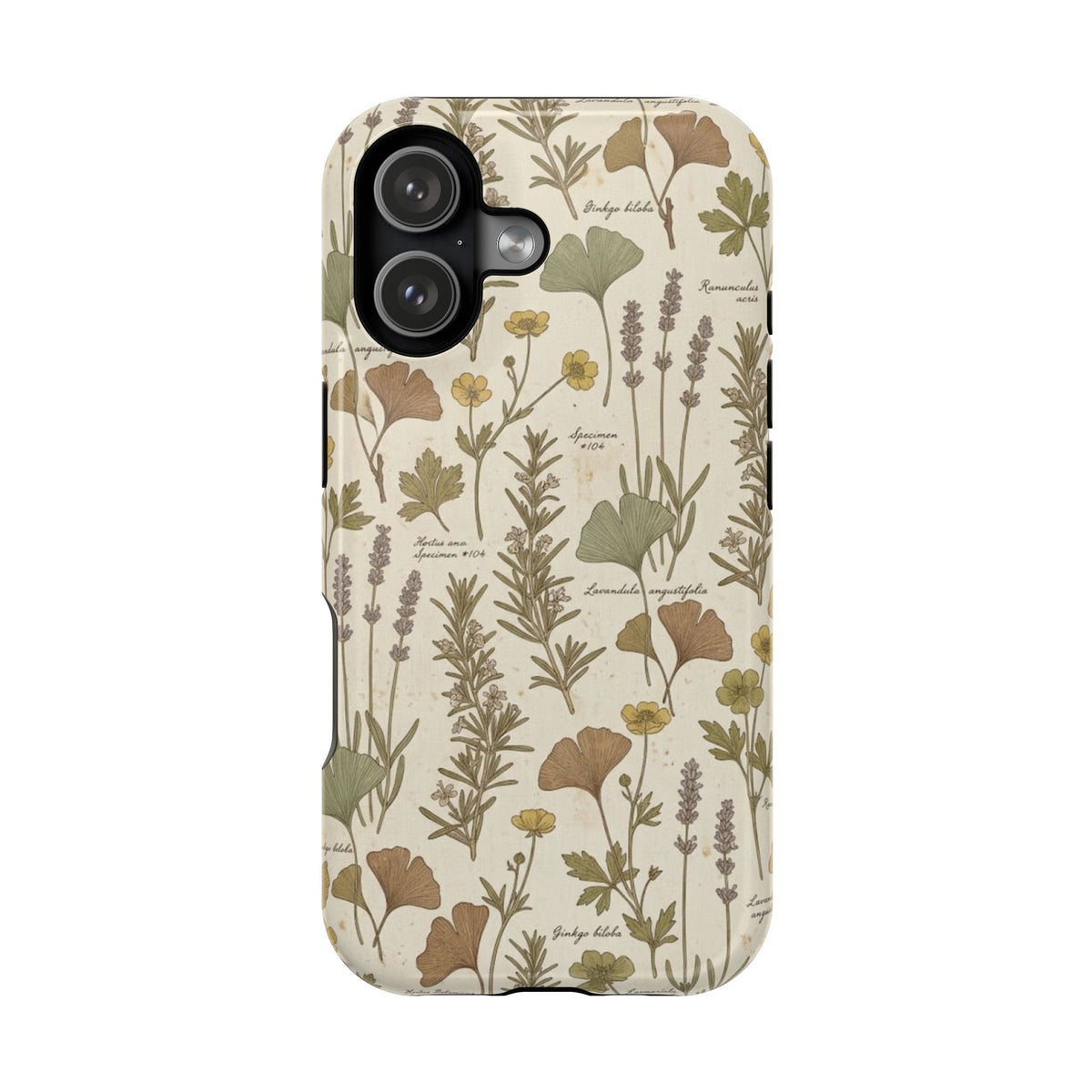 Vintage Herb Floral Pattern - Impact Resistant Phone Case