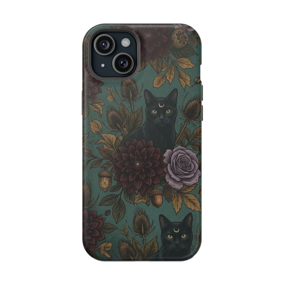 Botanical Black Cat - Impact Resistant Phone Case