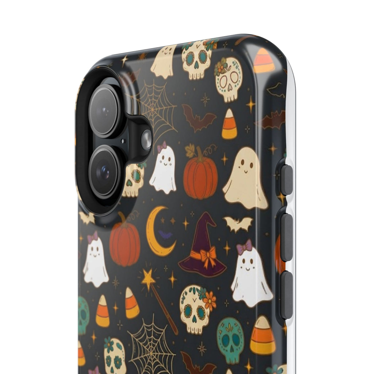 Ghosts, Pumpkins & Skulls Pattern - Impact Resistant Phone Case