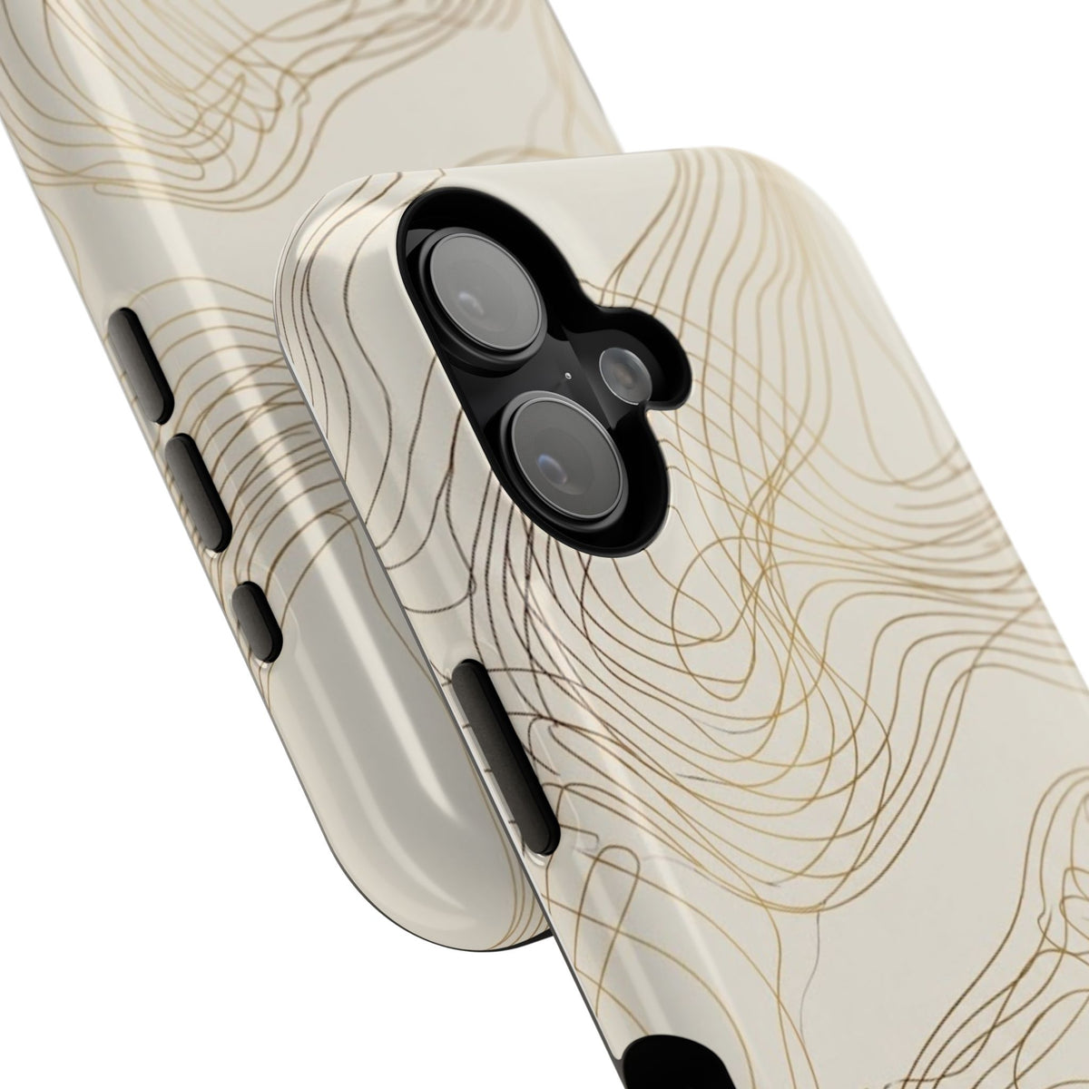 Neutral Gold Wave Pattern - Impact-Resistant Phone Case