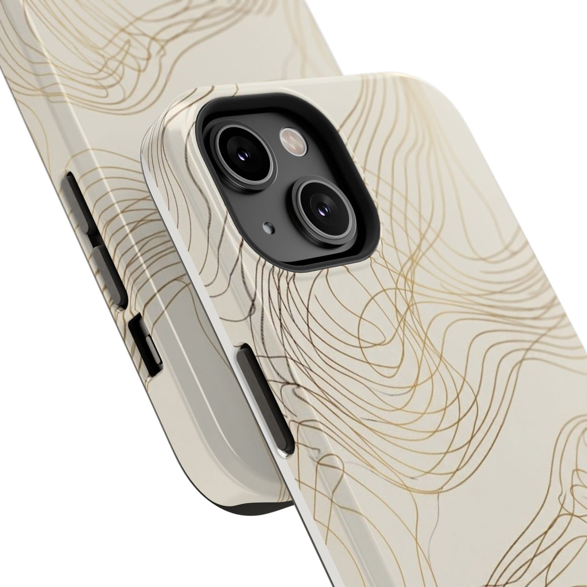 Neutral Gold Wave Pattern - Impact-Resistant Phone Case