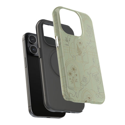 Vintage Botanical Script Design - Impact Resistant Phone Case