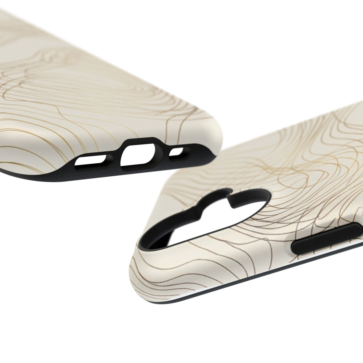 Neutral Gold Wave Pattern - Impact-Resistant Phone Case