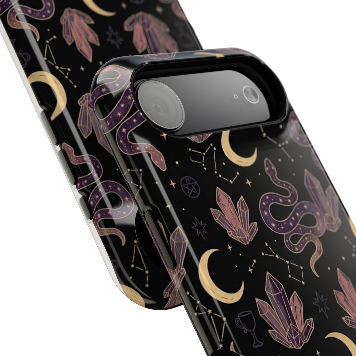 Mystic Moon & Crystal Phone Case — Impact-Resistant Protective Cover