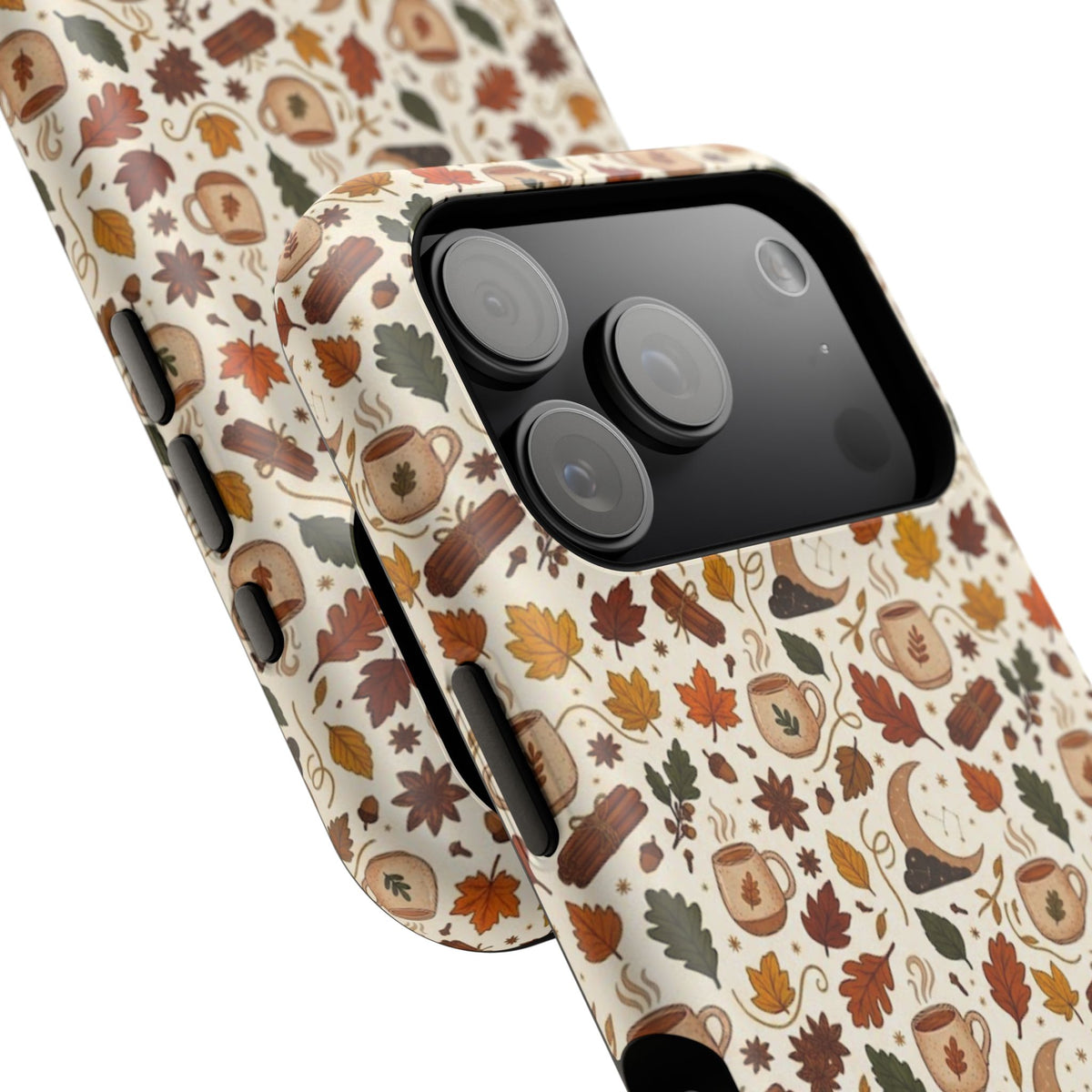 Autumn Woodland Phone Case — Fall Leaves & Fox Pattern Impact-Resistant Case